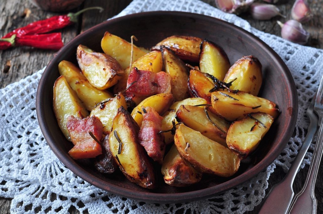 Olive Oil Roasted Lemon Garlic Potatoes • Sunshine Coast Olive Oil